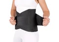 Orthopedic lumbar corset on the human body. Back brace, waist support belt for back. Posture Corrector For Back Clavicle