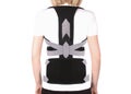 Orthopedic lumbar corset on the human body. Back brace waist support belt for back. Posture Corrector