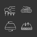 Orthopedic mattress chalk icons set