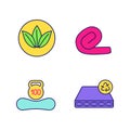 Orthopedic mattress color icons set