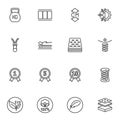 Orthopedic mattress line icons set