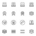 Orthopedic mattress line icons set