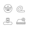 Orthopedic mattress linear icons set Royalty Free Stock Photo