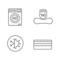 Orthopedic mattress linear icons set