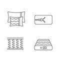 Orthopedic mattress linear icons set