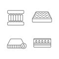 Orthopedic mattress linear icons set