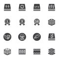 Orthopedic mattress vector icons set