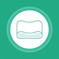 Orthopedic memory foam pillow color button icon.