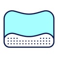 Orthopedic memory foam pillow color line icon. Isolated vector element.