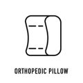 Orthopedic pillow icon, line logo. Flat sign for ergonomic healthy sleeping