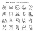 Orthopedic products, bold line icons