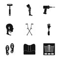 Orthopedic prosthetic icon set, simple style