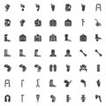 Orthopedic rehabilitation vector icons set