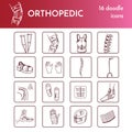 Orthopedic set Vector isolated Illustration on white background