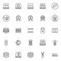 Orthopedic sleep line icons set