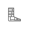 Orthopedic support for ankle line icon