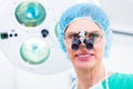 Orthopedic surgeon with special glasses