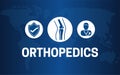 Orthopedics Banner Background Illustration with World Map Royalty Free Stock Photo