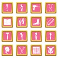 Orthopedics prosthetics icons pink