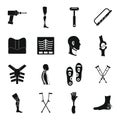 Orthopedics prosthetics icons set, simple style