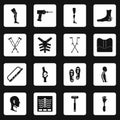 Orthopedics prosthetics icons set squares vector