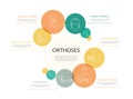 Orthoses infographic, vector icon line illustration Royalty Free Stock Photo