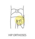 Orthosis hip icon in vector, linear illustration hip