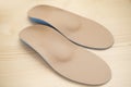 orthotic shoe Natural leather insoles with supinator for orthopedic adults footwear, All-day Arch support, Experience Unmatched Royalty Free Stock Photo