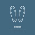 Orthotics icon, line logo. Flat sign for orthopedic equipment, foot protection