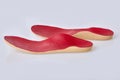 Orthotics on a white background. Insert in shoes to support the foot.