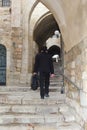 Orthoxos man walk outdoor street, Jewish quarter, Jerusalem