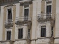 ortigia syracuse old buildings street view Sicily on sunny day