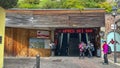 ORTISEI, ITALY. 18 SEPTEMBER 2023.A group treks to a ski bar in the Dolomites Royalty Free Stock Photo