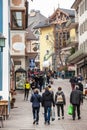 Ortisei, people walking on the street in the city center. Italy Royalty Free Stock Photo