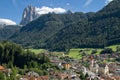 Ortisei and the Sassolungo Royalty Free Stock Photo