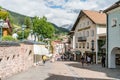 Street view of the city center of Ortisei in Dolomites, Italy Royalty Free Stock Photo