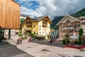 Street view of the city center of Ortisei in Dolomites, Italy Royalty Free Stock Photo