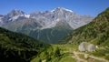 The Ortler Alps near Sulden on a sunny day in summer