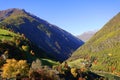 Panorama view on valleys and mountains in Ortler Alps.