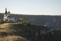 Ortodox church in Old Orhei, Moldova landmark. Christian Orthodox rock monastery Royalty Free Stock Photo