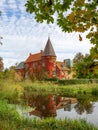 Ortofta Castle with Autumn Colours Royalty Free Stock Photo