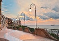 Ortona, Abruzzo, Italy: seafront at dawn, beautiful terrace on t