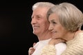 Ortrait of older couple embracing