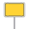 Big yellow german street sign. Royalty Free Stock Photo