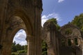 Orval Abbey, in Belgium. Ruins of the Cistercian monastery and the Gothic church. Ancient architecture