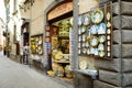 ORVIETO, ITALY - JUNE 11, 2019: Streets of Orvieto, a medieval hill town, rising above the almost-vertical faces of tuff cliffs