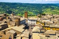 Orvieto, Italy - Panoramic view of Orvieto old town and Umbria region with Piazza Repubblica square and town hall Comune di
