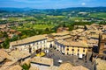 Orvieto, Italy - Panoramic view of Orvieto old town and Umbria region with Piazza Vivaria square and Palazzo del Popolo palace