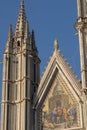 Orvieto Umbria, Italy, facade of the medieval cathedral, or Du Royalty Free Stock Photo