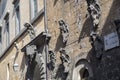 Orvieto, Umbria, Italy: historic street with friezes